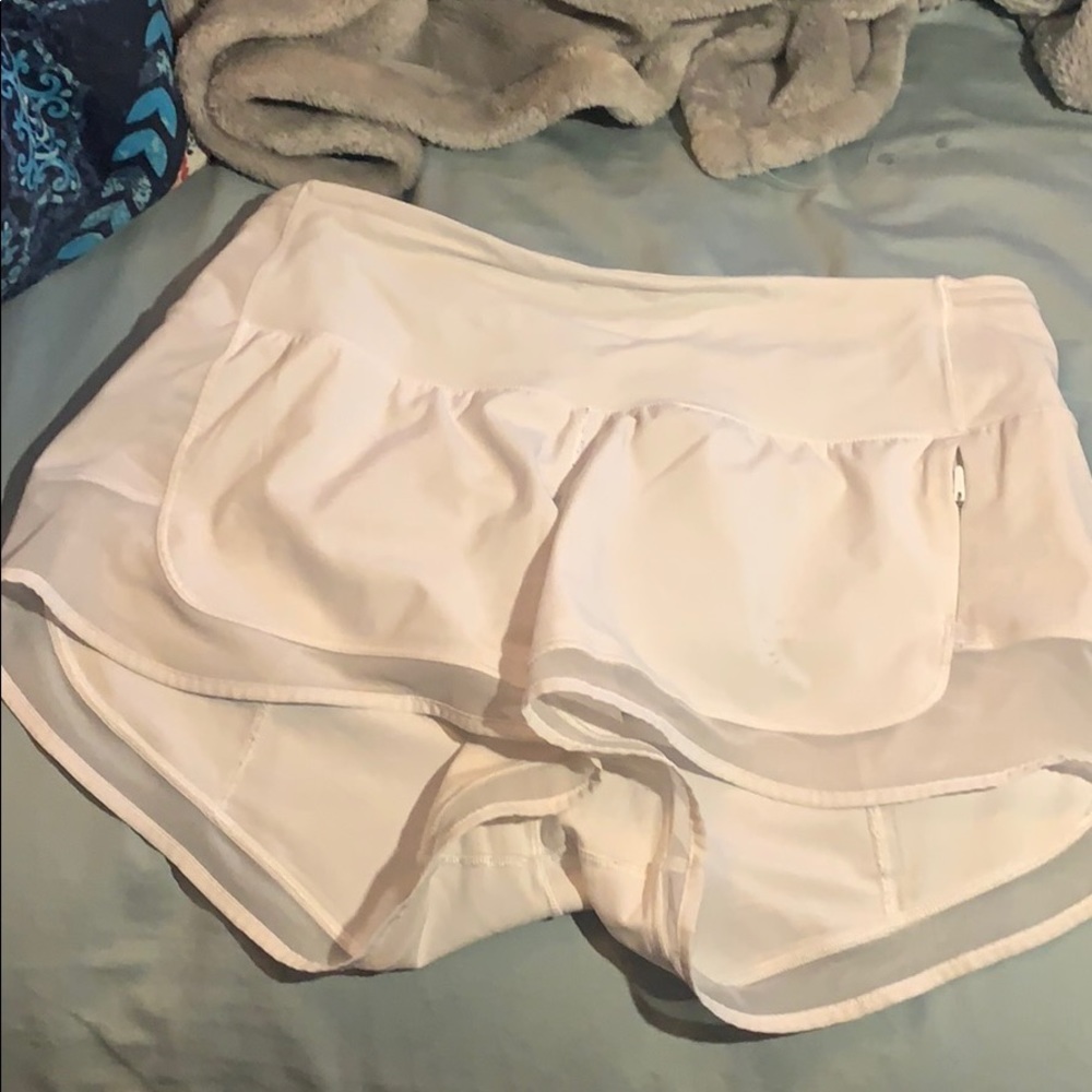 White Lululemon Hotty Hot Shorts